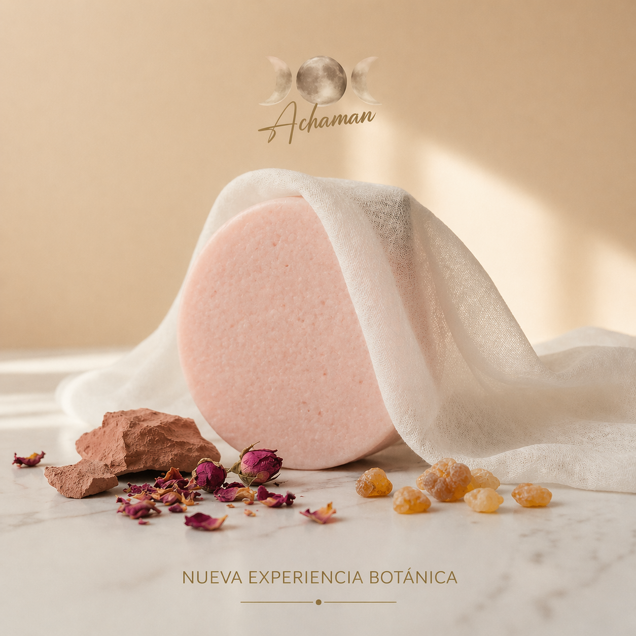 Champú Sólido Ghassoul, Rosa & Incienso